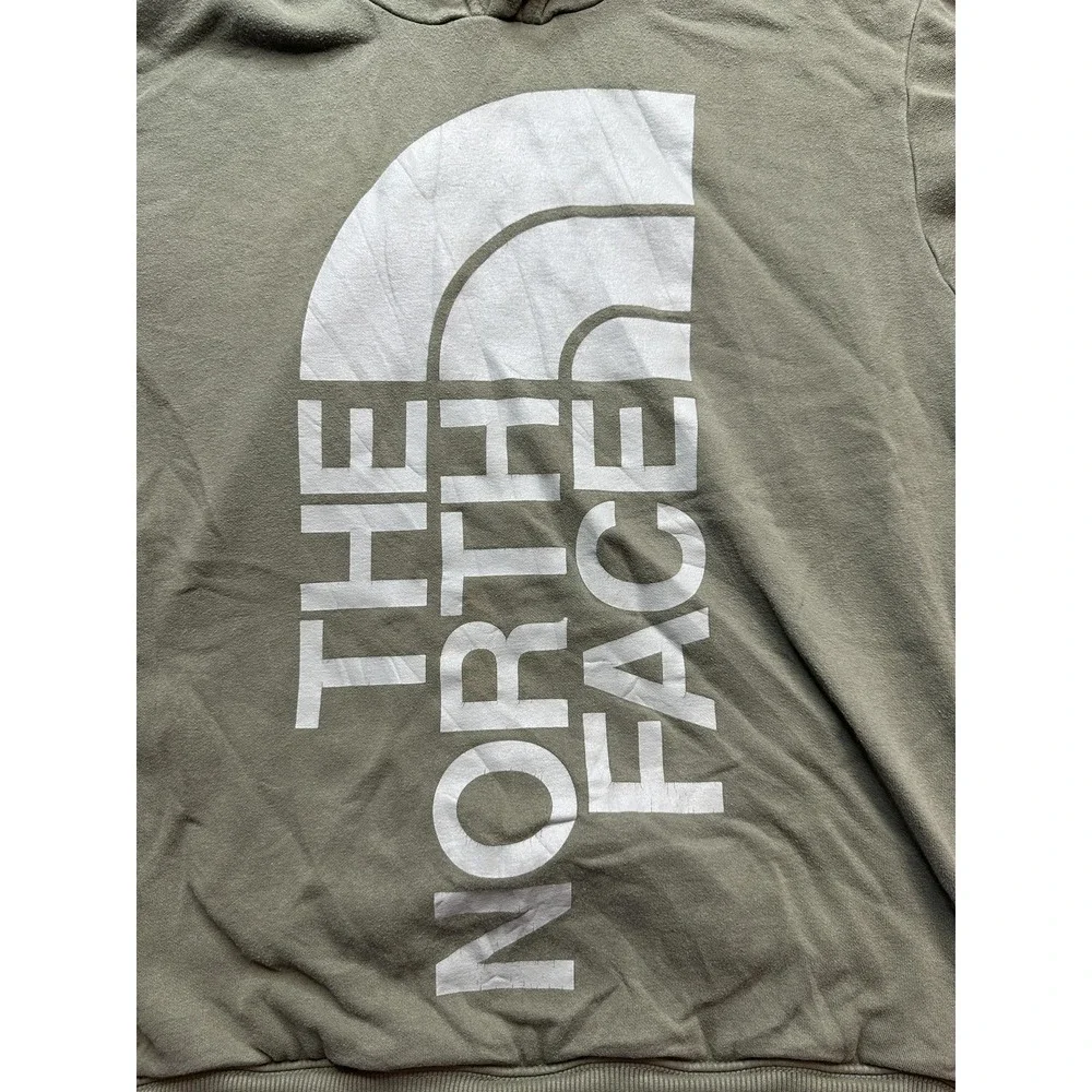 The‎ North Face Hoodie Mens Large Green Logo Pullover Fleece Sweatshirt